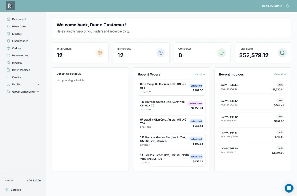 RealView Hub product screen